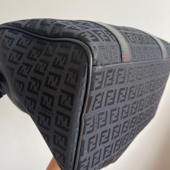 Authentic Fendi Canvas Boston Bag with Leather Trim - Picture 6 of 6